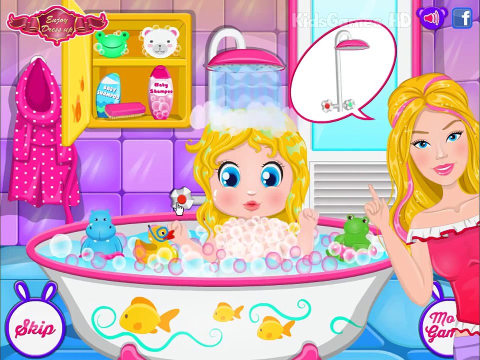Barbie Game Cartoon - Baby Barbie Bedtime Shower - Baby Game For Kids