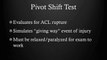 Pivot Shift Test of the Knee for ACL tears