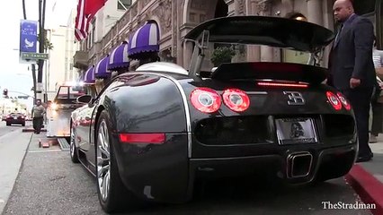 $1.5 Million near crash! ChromeCarbon Fiber Bugatti Veyron supercar almost falls off flatbed!
