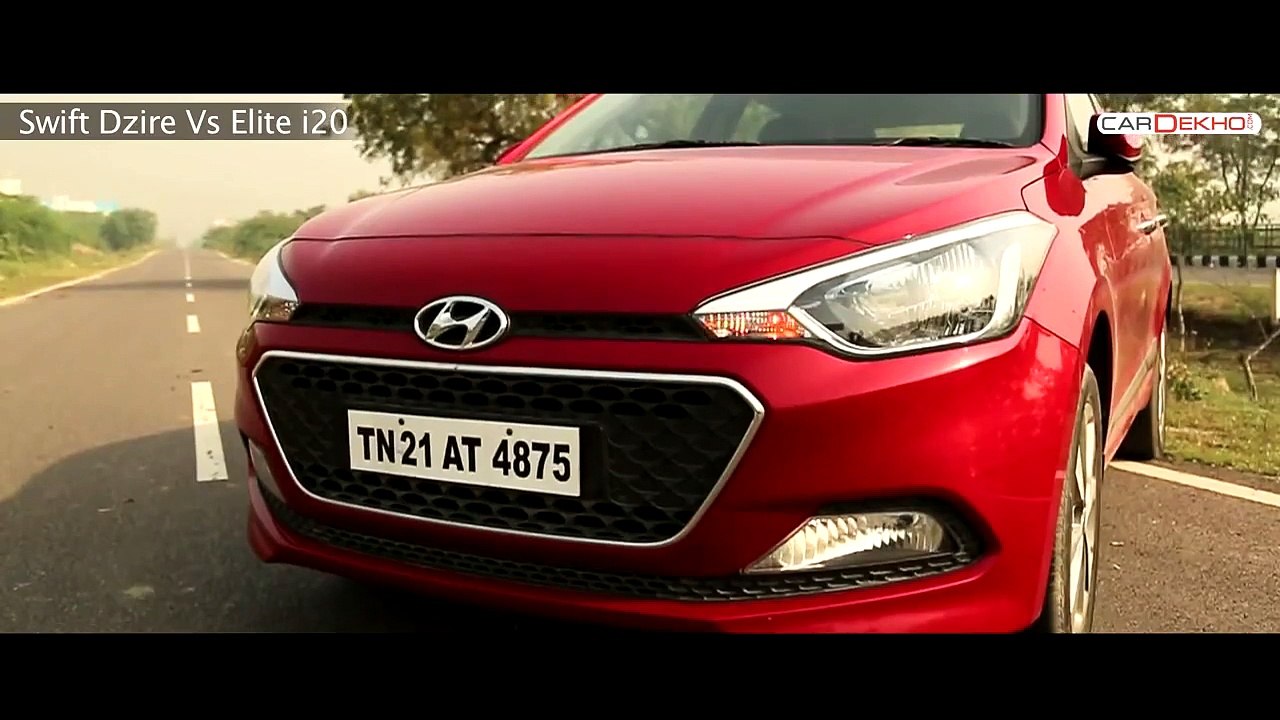 Maruti Swift Dzire vs Elite i20 - Video Comparison - CarDekho.com