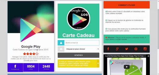 Generateur Carte Cadeau Google Play 2015 Gratuit
