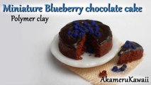 Miniature blueberry chocolate cake   Polymer clay tutorial