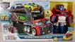 Transformers Optimus Prime Rescue Trailer with Lego Emmet and Disney Cars Toys Todd
