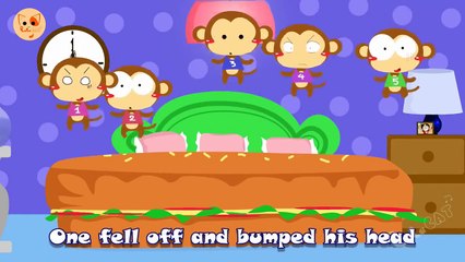 Five Little Monkeys Jumping On The Bed | Children Nursery Rhyme | Songs