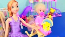ELSA DAYCARE Play Doh Barbie FROZEN PARODY PEPPA PIG Part 1 Anna Maleficent Babysit