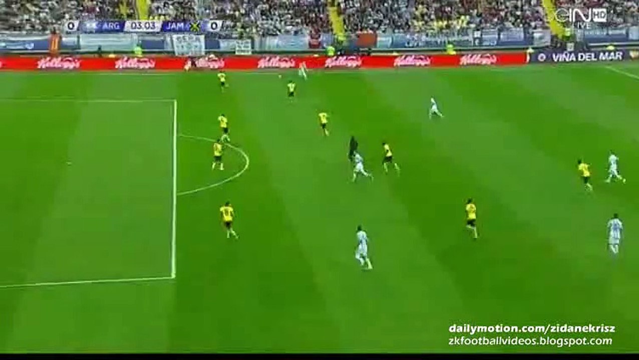 Messi Great Run and Shot - Argentina v. Jamaica 20.06.2015