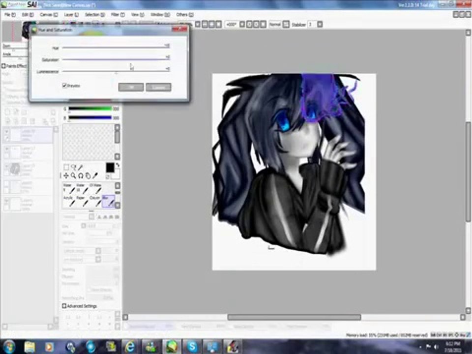 Black Rock Shooter Anime Speedpaint (2011)
