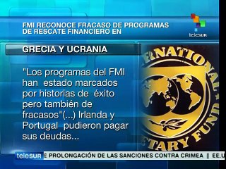 FMI reconoce fracaso de sus programas impuestos a Grecia y Ucrania