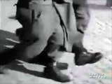 american & british soldiers abuse german prisoners at the Tangermünde Bridge in Germany may 10 1945