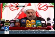 شعار براي ميرحسين موسوي در پايان اولين نشست خبري روحاني در پخش زنده از صدا و سيما