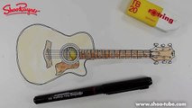 How to draw a Taylor 414ce Acoustic Guitar