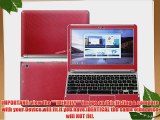 Decalrus Full Body Red Carbon Fiber Texture Skin for Samsung Chromebook with 11.6 inch screen