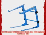 NEW! Odyssey LSTANDS Adjustable Stand-Alone Tabletop Laptop Pro DJ Stand - Blue