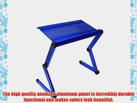 Adjustable Vented Laptop Table Laptop Computer Desk Portable Bed Tray Book Stand Push Button
