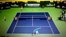 Tennis Elbow 2015  Nadal banana passing shot vs Federer