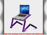 FURINNO Hidup Adjustable Cooler Fan Notebook Laptop Table Portable Bed Tray Book Stand Purple
