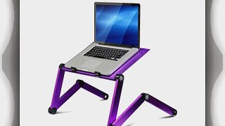 FURINNO Hidup Adjustable Cooler Fan Notebook Laptop Table Portable Bed Tray Book Stand Purple