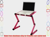 FURINNO Hidup Adjustable Cooler Fan Notebook Laptop Table Portable Bed Tray Book Stand Pink