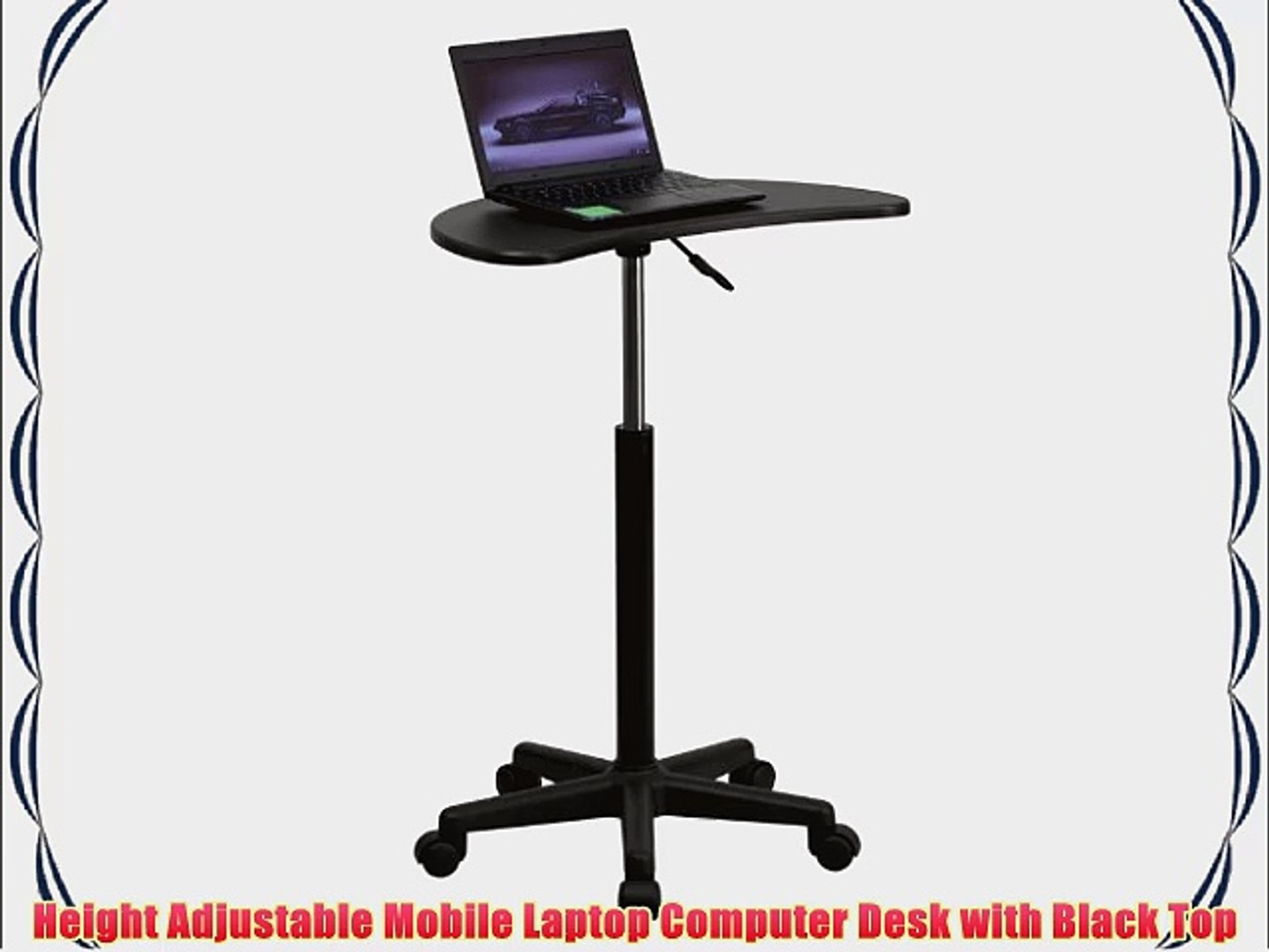 Height Adjustable Mobile Laptop Computer Desk With Black Top Video Dailymotion