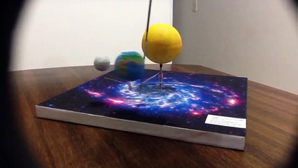 Maqueta sistema Sol, Tierra, Luna.