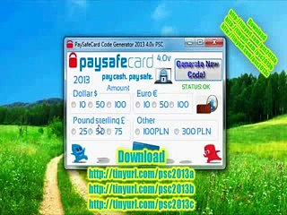 Free PaySafeCard Code Generator 2013 4 0v PSC Download 2014