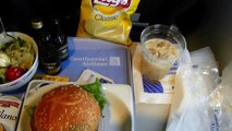 HD Continental Airlines Food Lunch Burger Free in Domestic Coach 757-300 Boeing