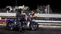 2 Harleys drag racing