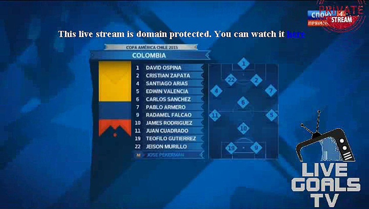 Colombia - Peru LINE UP Information