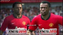 PES 2015 vs PES 2014 FACE Comparison MANCHESTER UNITED