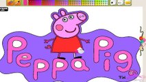 Coloring Game w/ Nursery Rhymes for Children ♥ Peppa Pig Cartoon Logo ♥ Painting pages & S