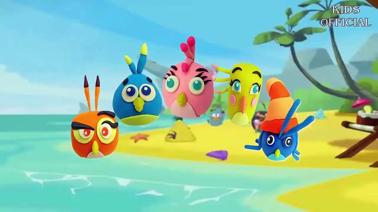 Finger Family Play Doh Angry Birds Cartoon | Baby Songs for Kids