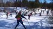 Cross Country Ski Competition Fail - Skiing Race Carnage On Tricky Turn 