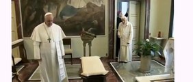 Pope Francis Praying to Black Mother Mary and Jesus with Pope Benedict