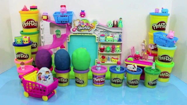 SHOPKINS Peppa Pig Play Doh Surprise Eggs Dora the Explorer Kinder Surprise Egg