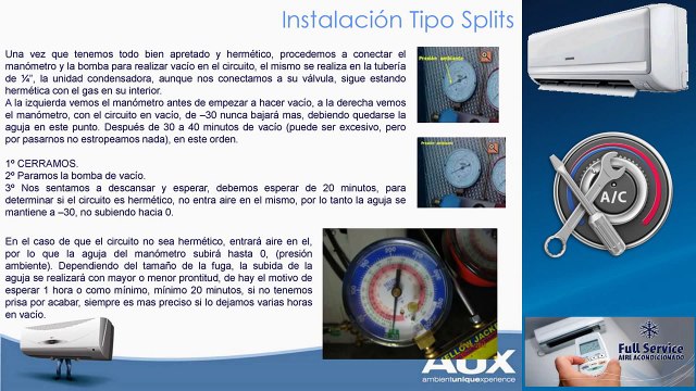 Instalación Aire Acondicionado Split - Capacitación R410A