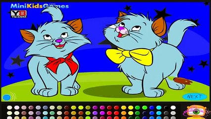Coloring Game w/ Nursery Rhymes for Children ♥ My Pet Cats ♥ Painting pages-and Songs
