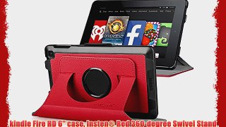 kindle Fire HD 6 case Insten? Red 360-degree Swivel Stand Leather Case with FREE Silver Stylus