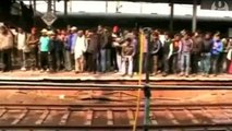 Monkey saves dying friend at Indian train station