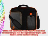 ORANGE TRIM BLACK Pindar Durable Water-Resistant Nylon Protective Carrying Case Messenger Shoulder