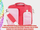 PINK TRIM BLACK Pindar Durable Water-Resistant Nylon Protective Carrying Case Messenger Shoulder