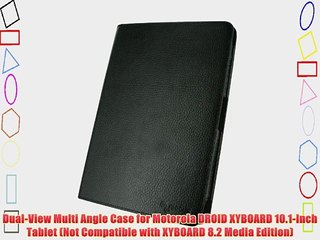 rooCASE Dual-View Multi Angle (Black) Leather Folio Case Cover for Motorola DROID XYBOARD 10.1-Inch