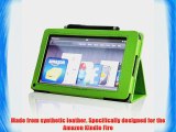 FINTIE ? (Green) PU Leather Folio Case Cover with Stylus for Amazon Kindle Fire Tablet