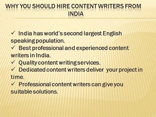 Hire content writers in India