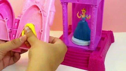 Download Video: Play Doh Prettiest Princess Castle Playset NEW Disney Belle Cinderella Aurora Playdough Design Dres