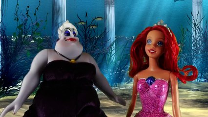 Mermaid to Princess Ariel Doll! The Little Mermaid Story with Ursula and Prince Eric Disney Barbies