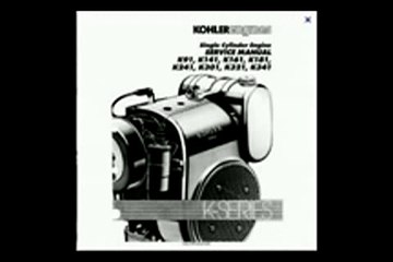 Kohler K91 K141 K161 K181 K241 K301 K321 K341 Single Cylinder Engine Service Repair|