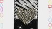 ZEBRA Leopard Heart BLING Universal Kindle Fire 7 HD HDX NON-HD Crystal Rhinestone Faux Leather