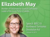 Elizabeth May: Northwest Territories Devolution Act (Bill C-15)