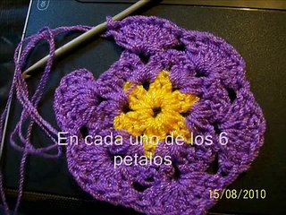 Tutorial Flor Africana a crochet . AFRICAN FLOWER