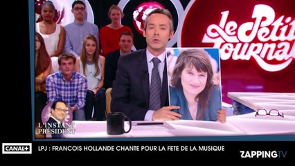 François Hollande fait des vocalises, Le Petit Journal dévoile les coulisses de sa prestation